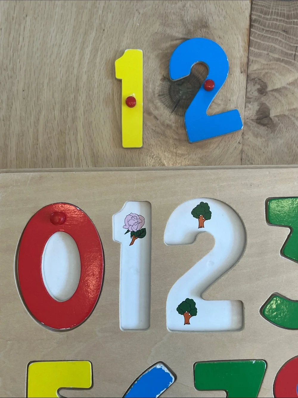 High Quality Wooden Alphabet & Number Peg Puzzle Set - Multicolor